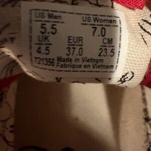 Disney Striped Canvas Shoes with Red and Black Accents